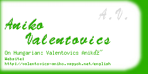 aniko valentovics business card